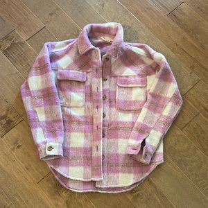 Pink and white plaid shacket!
